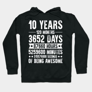 10 Years 120 Months Of Being Awesome Birthday Hoodie